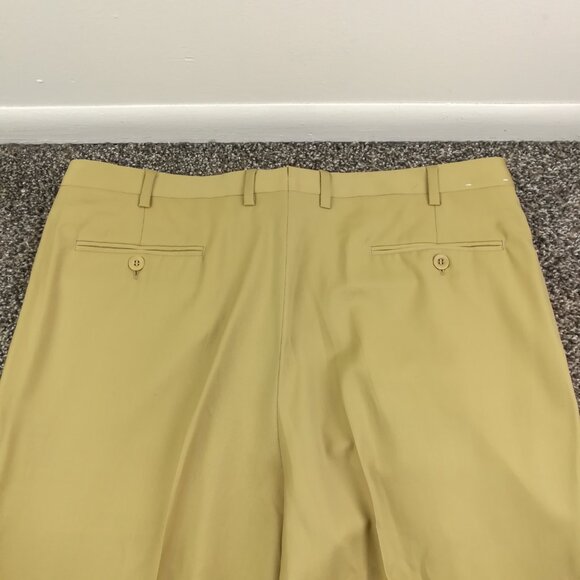 NWT Brioni Dress Pants Super 140s Wool Cannes Pleated Cuffed Tan Mens 38x31 Flaw - Picture 8 of 13
